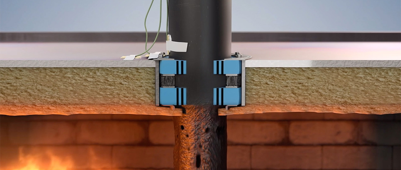 Roxtec 塑料管道密封系统防火测试